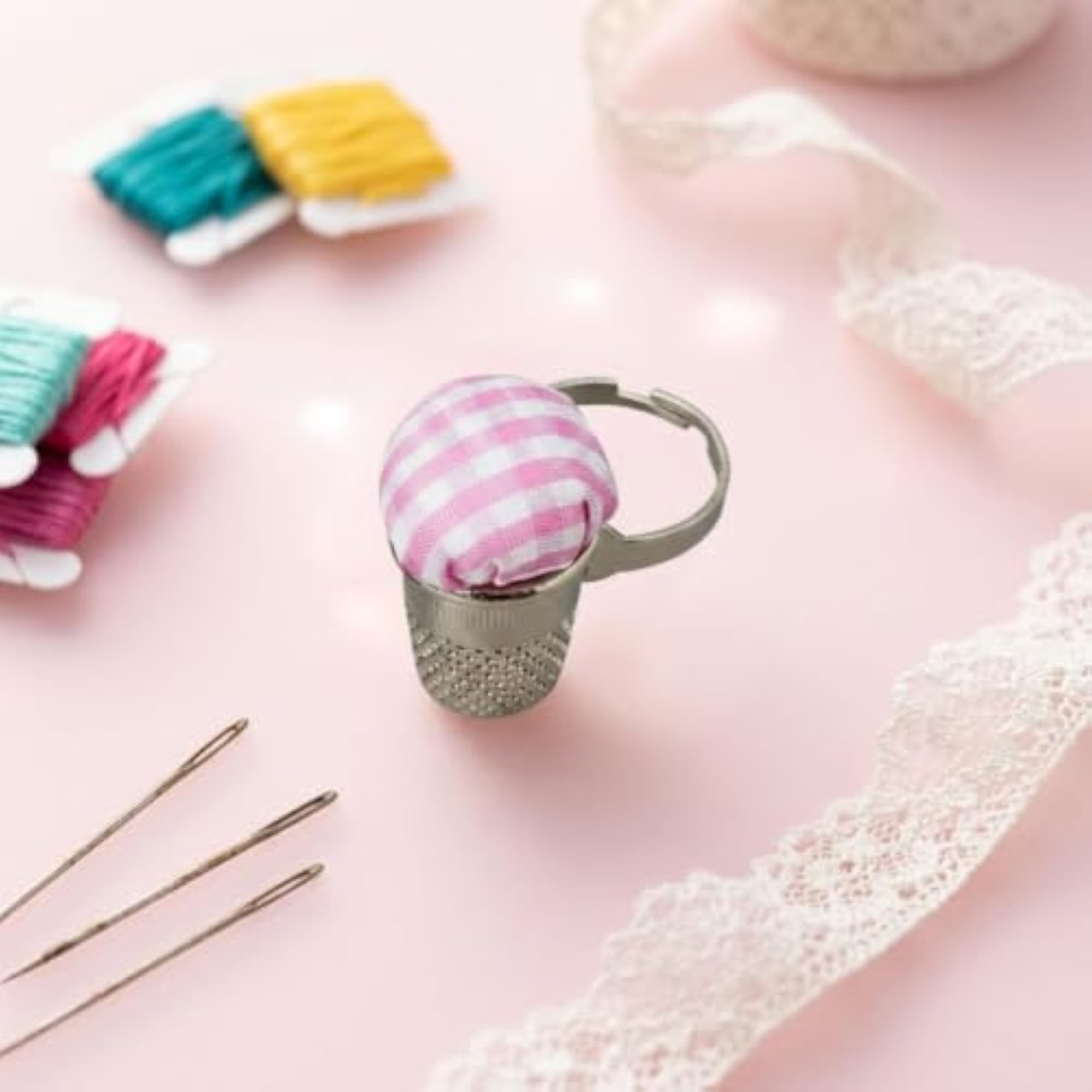 2-in-1 Sewing Thimble with Pin Cushion for Crafters